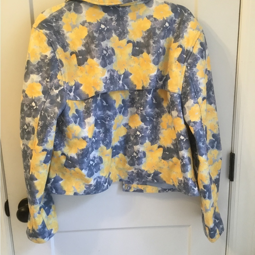 Nine West Blue and Yellow Floral Blazer Size Large - Picture 4 of 7